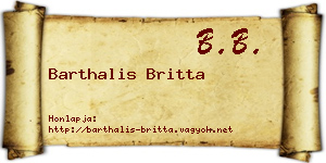 Barthalis Britta névjegykártya
